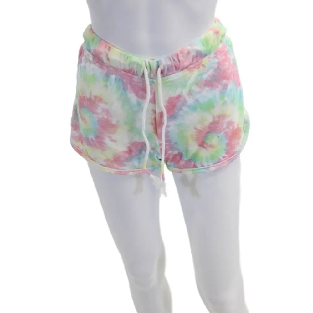 Emerson Road Womens Tie Dyed Terry Tank Top Shorts Set Multicolored Size XS